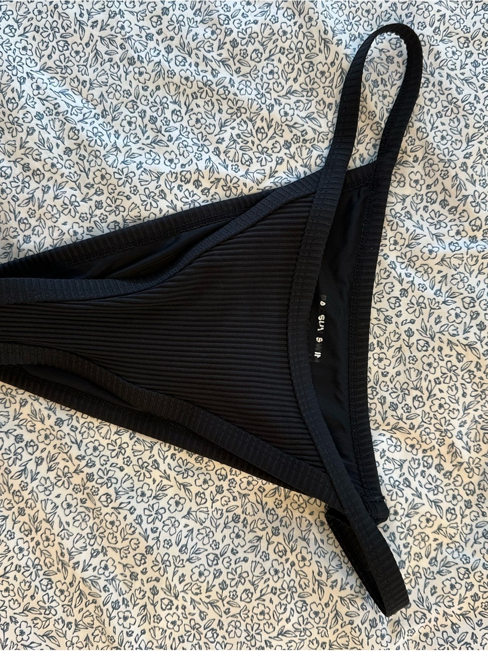 PacSun Black Ribbed Bikini Bottom